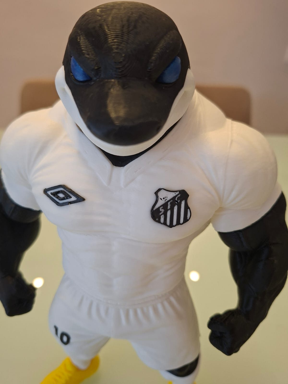 Mascote do Santos FC 23 cm – Boneco Colecionável 3D Colorido