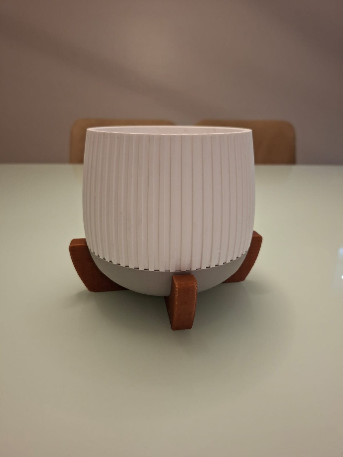 Vaso Cachepot com Nervuras e Reservatório 15 X16