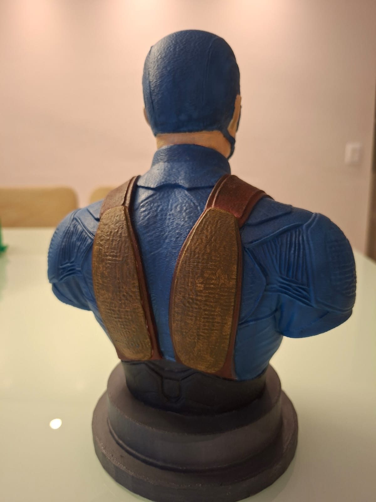 Busto Capitão América 3D 24 cm – Pintado à Mão