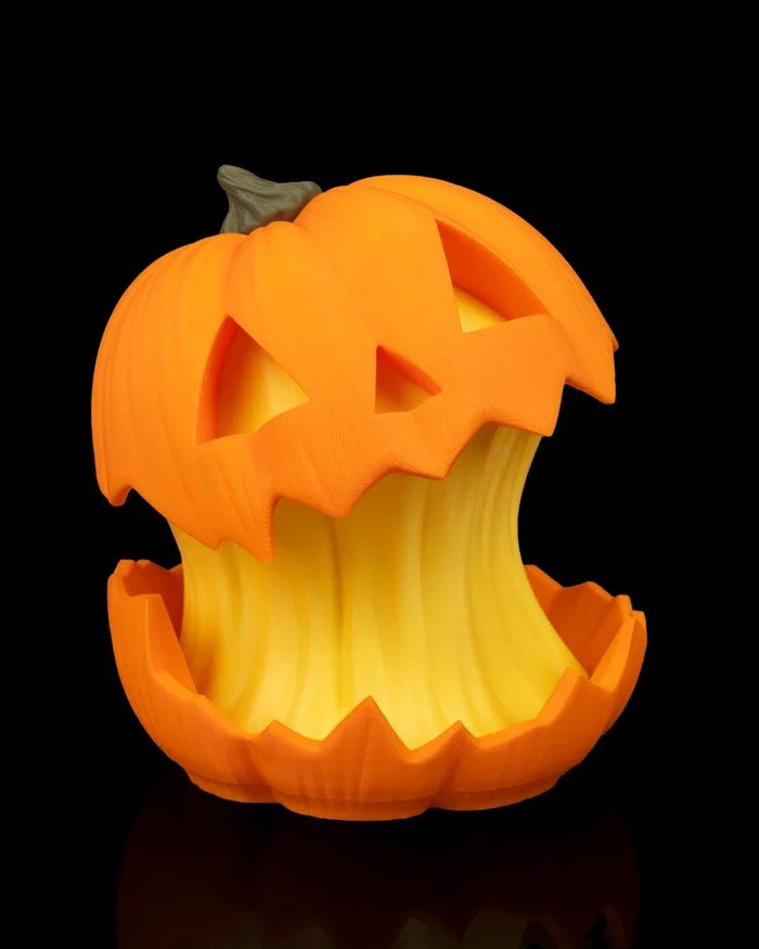 Luminária Abóbora Halloween 3D – 17 cm