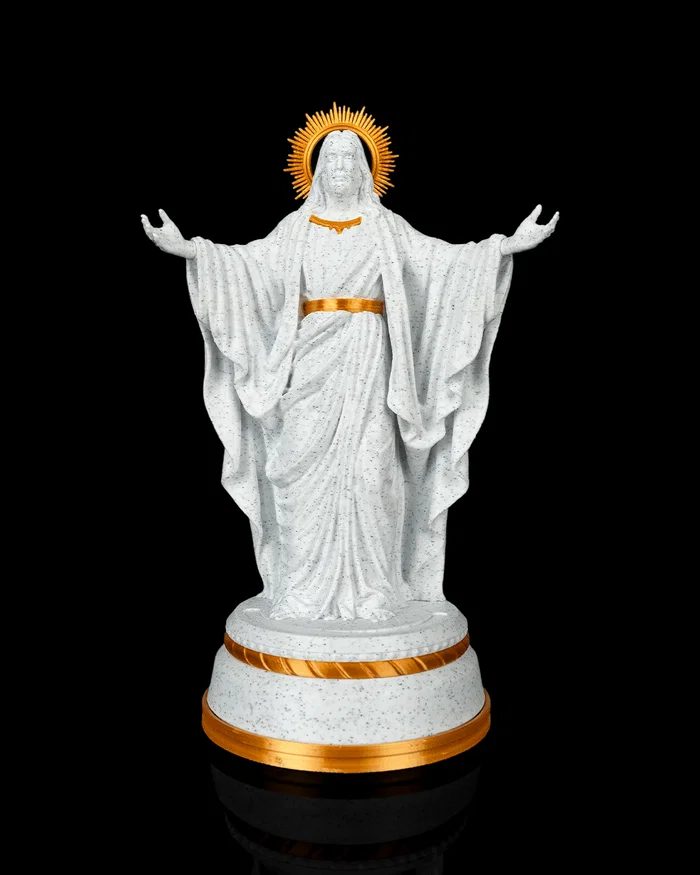 Cristo Resplandecente Iluminado – Escultura 3D com LED 12V | 16 cm
