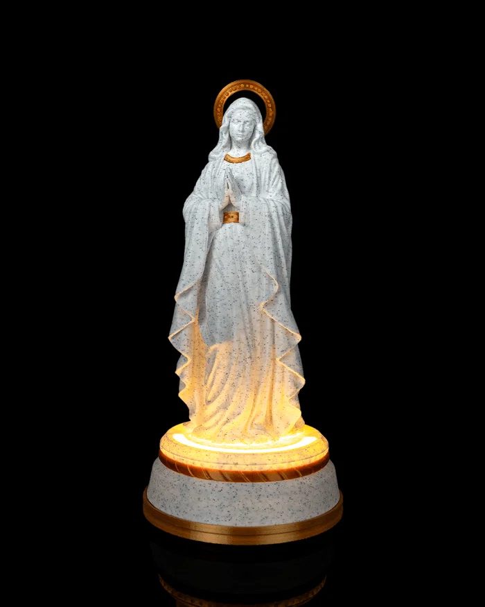 Nossa Senhora Iluminada – Escultura 3D com LED 12V | 16 cm